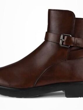 Ecco Brown Leather Ankle Boot with Buckle